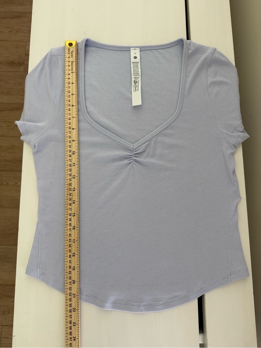 Lululemon NWT Hold Tight Sweetheart Short Sleeve Ribbed Modal Top Size 10 - Picture 7 of 7